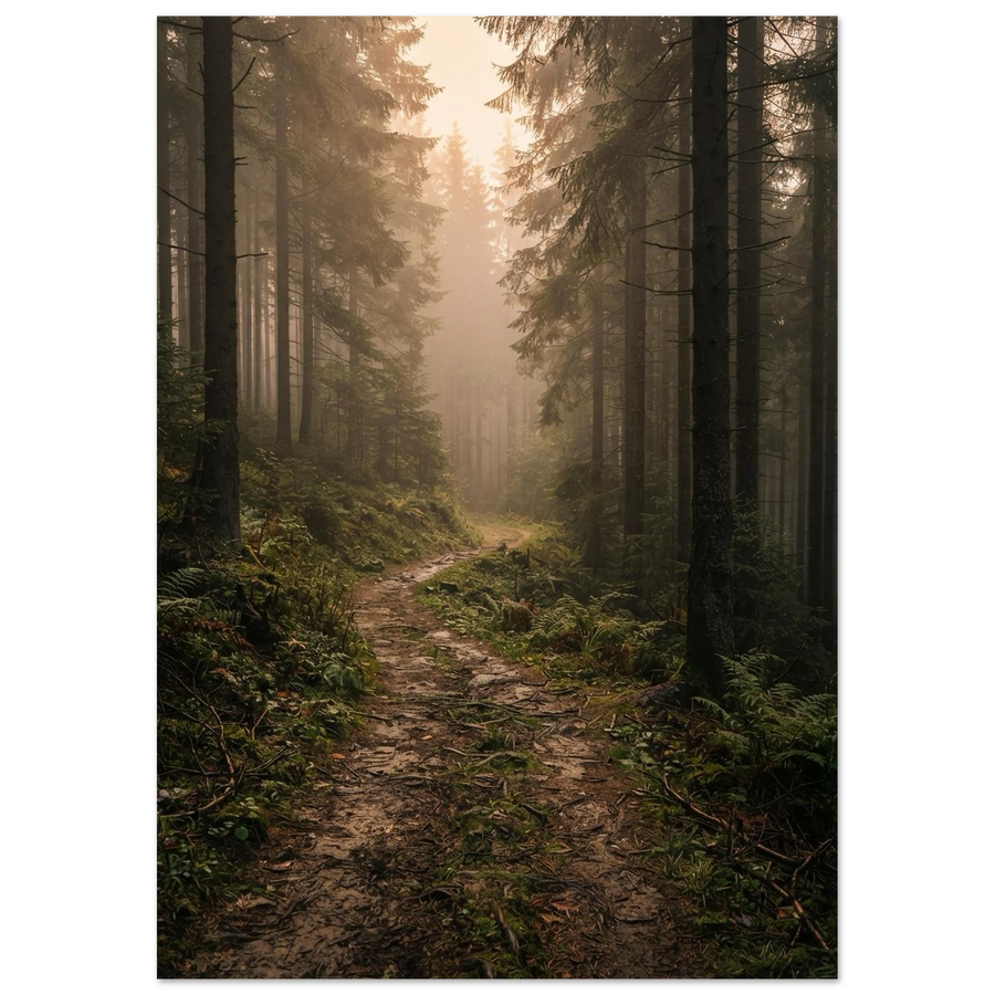 Path Through the Pine Forest, fine art print by Jonnadee