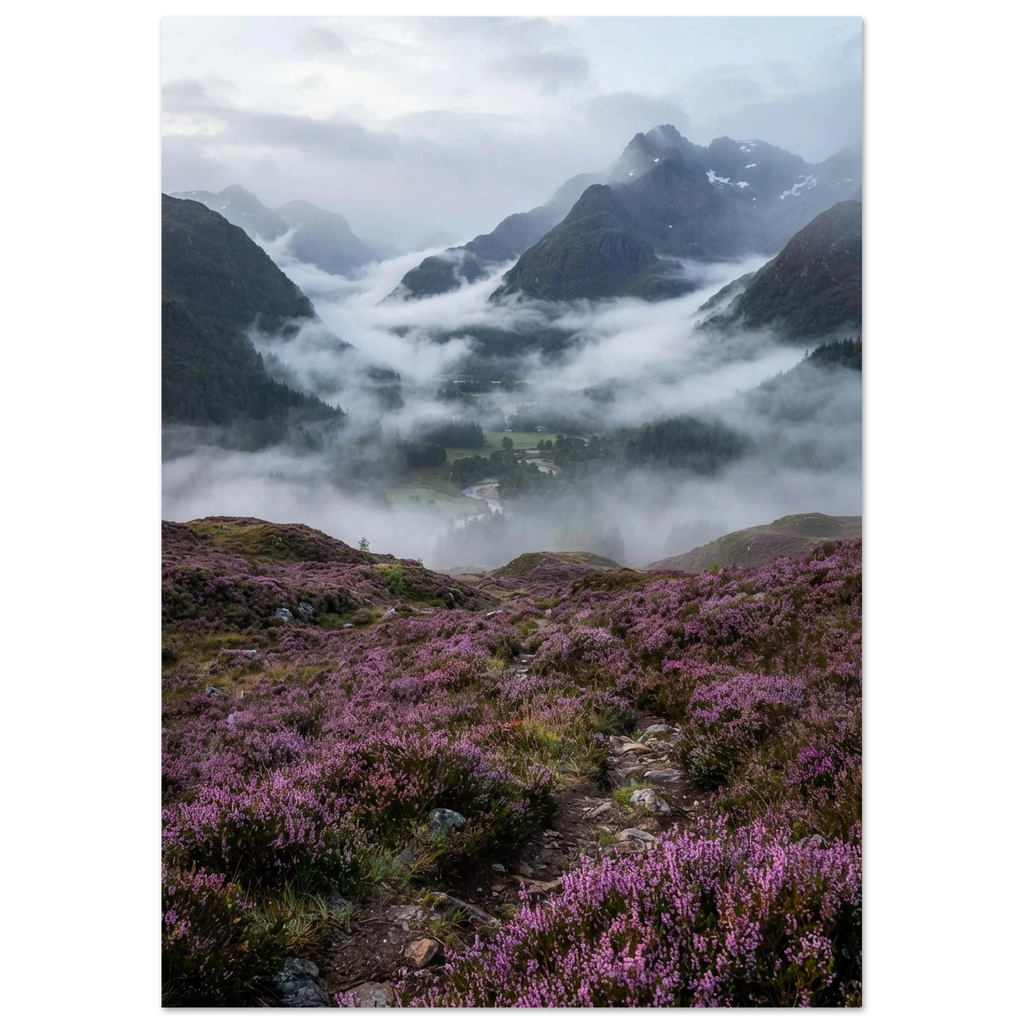 Fog Over the Heather, fine art print by Jonnadee
