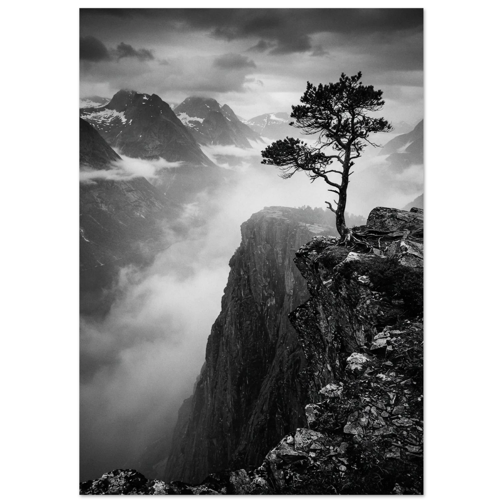 Pine on the Cliff Edge, fine art print by Jonnadee