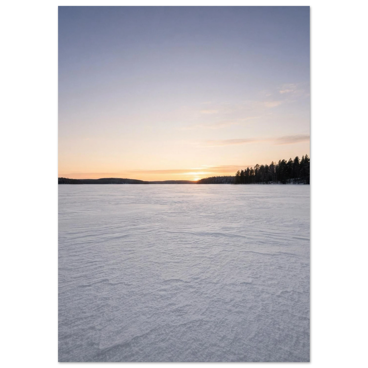 Sunrise Over the Frozen Lake, fine art print by Jonnadee