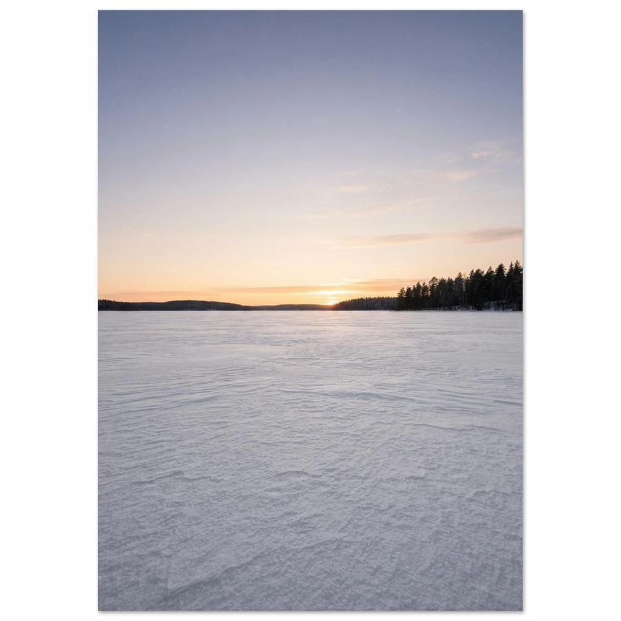 Sunrise Over the Frozen Lake, fine art print by Jonnadee