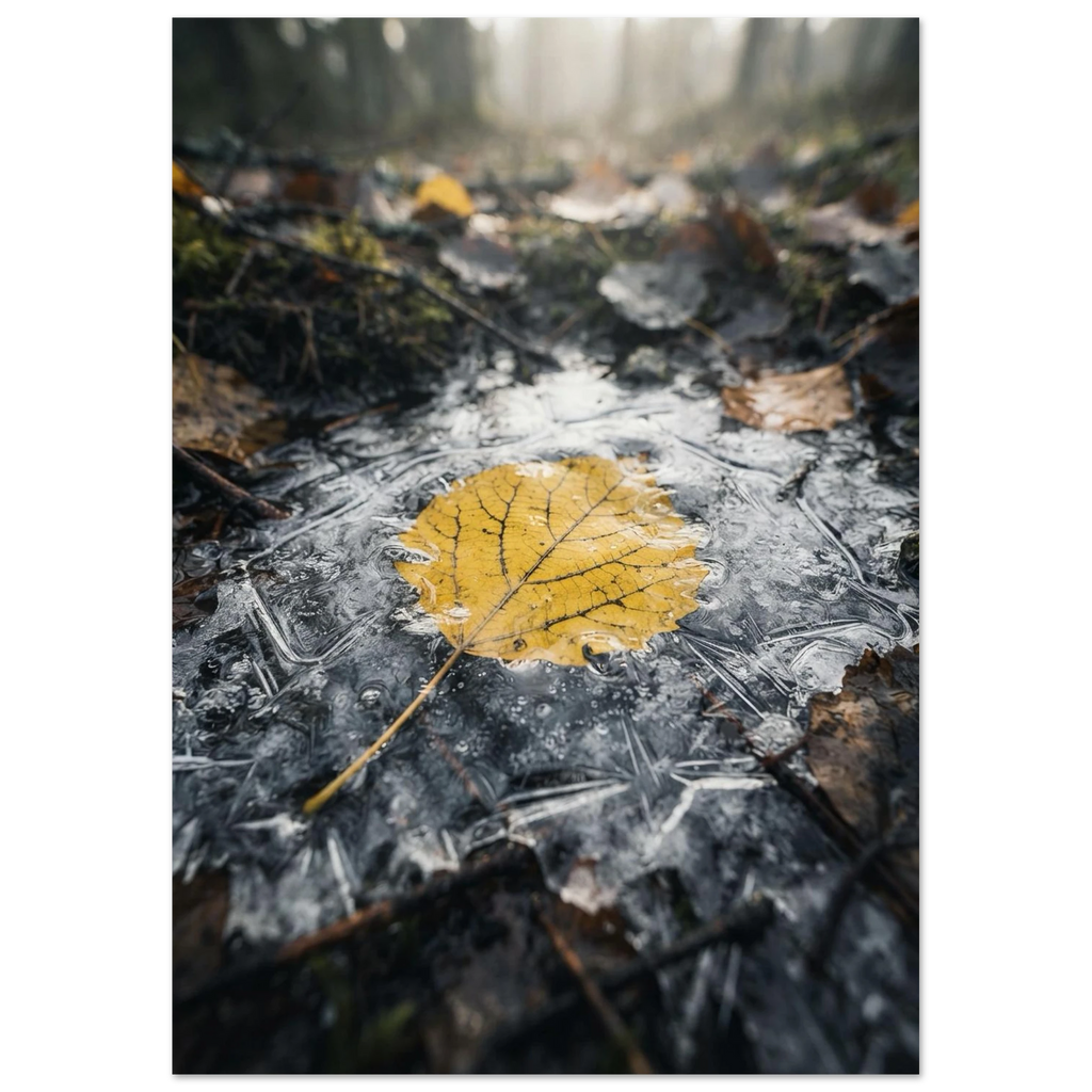 Aspen Leaf in the Ice, fine art print by Jonnadee