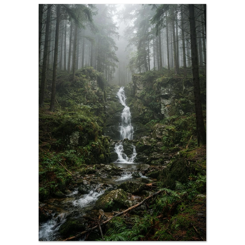 Waterfall Over the Rocks, fine art print by Jonnadee
