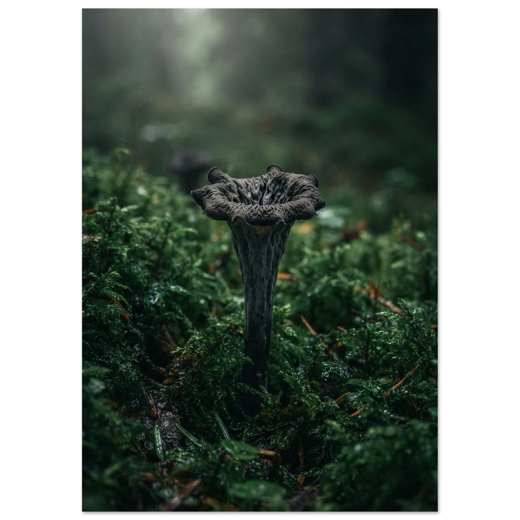 Mushroom in the Moss, fine art print by Jonnadee