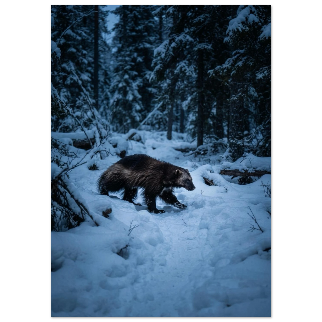 Wolverine on the Move, fine art print by Jonnadee