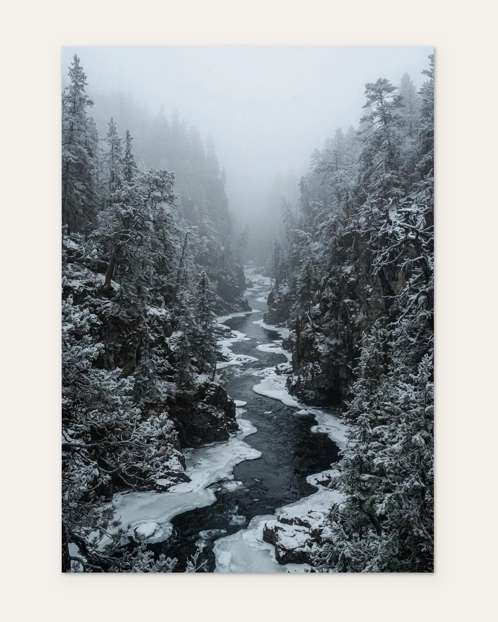 Icy River in the Canyon, fine art print by Jonnadee