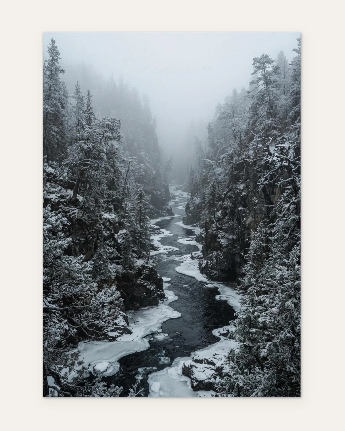 Icy River in the Canyon, fine art print by Jonnadee