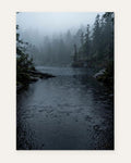 Rain on the Forest Lake, fine art print by Jonnadee