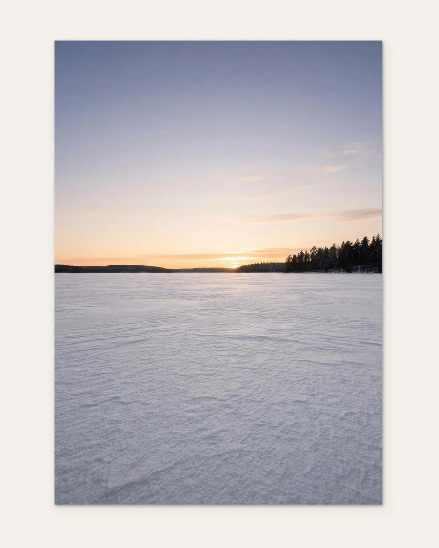 Sunrise Over the Frozen Lake, fine art print by Jonnadee