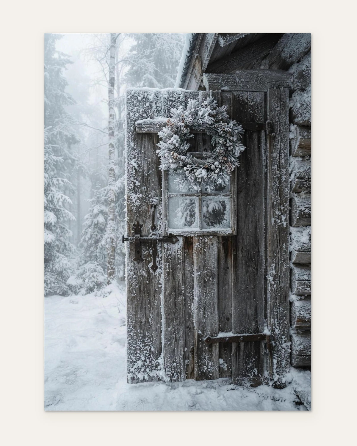 The Frosted Cabin Door, fine art print by Jonnadee